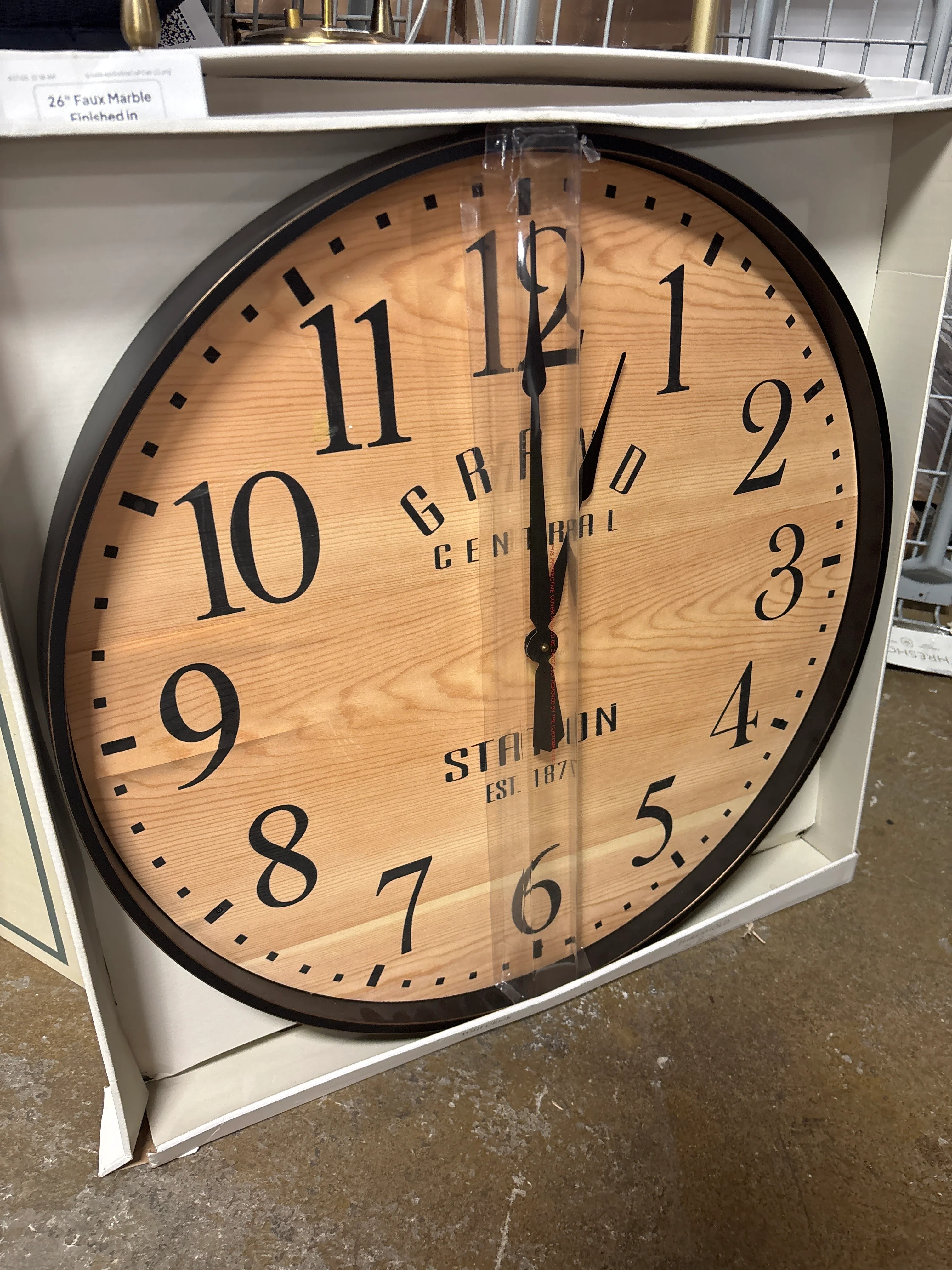 26" Grand Central Station Wall Clock Tan/Black SHOWROOM ITEM - Image 2
