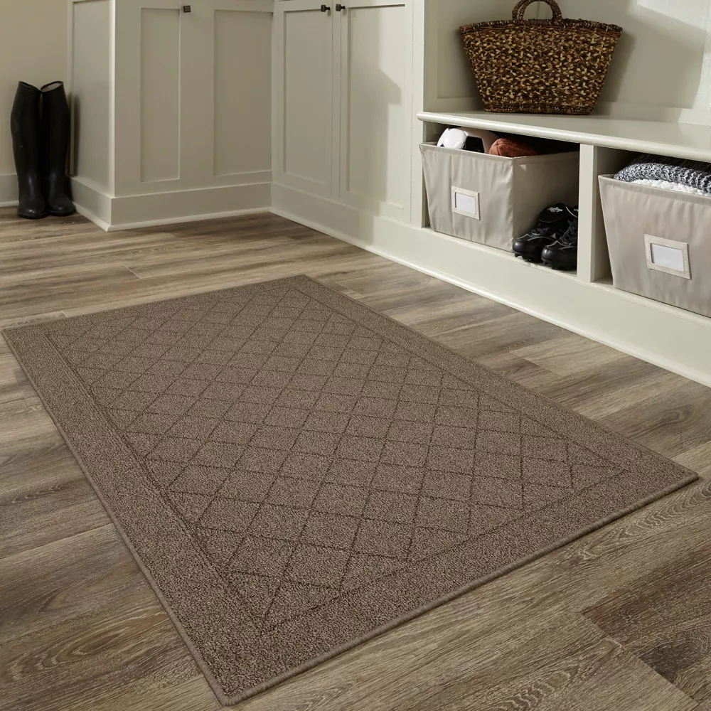 2'6"x3'10" Washable Diamond Clarkson Tufted And Hooked Accent Rug Tan - Image 4