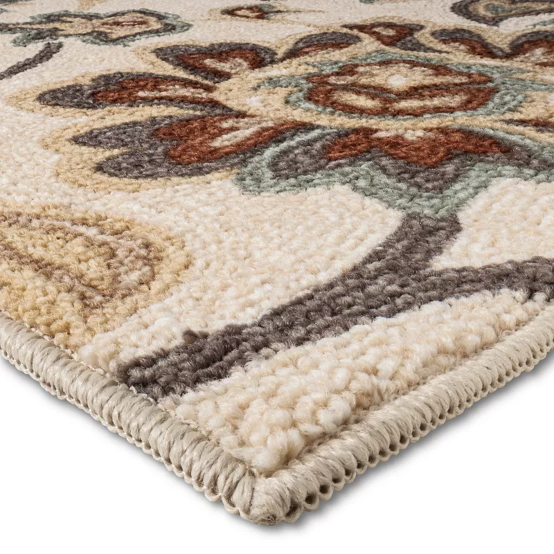 Washable Paisley Floral Accent Rug Tan 2'x3' - Image 2