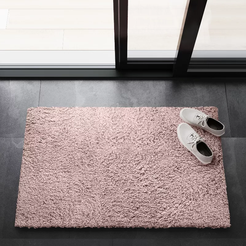 2'6"x3'10" Washable Plush Shag Accent Rug Pink - Image 2