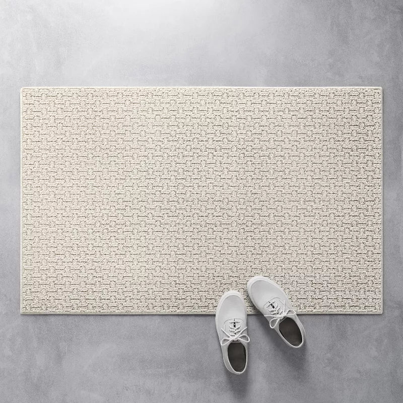 Washable Solid Machine Tufted Accent Rug Tan 2'6"x3'10" - Image 2