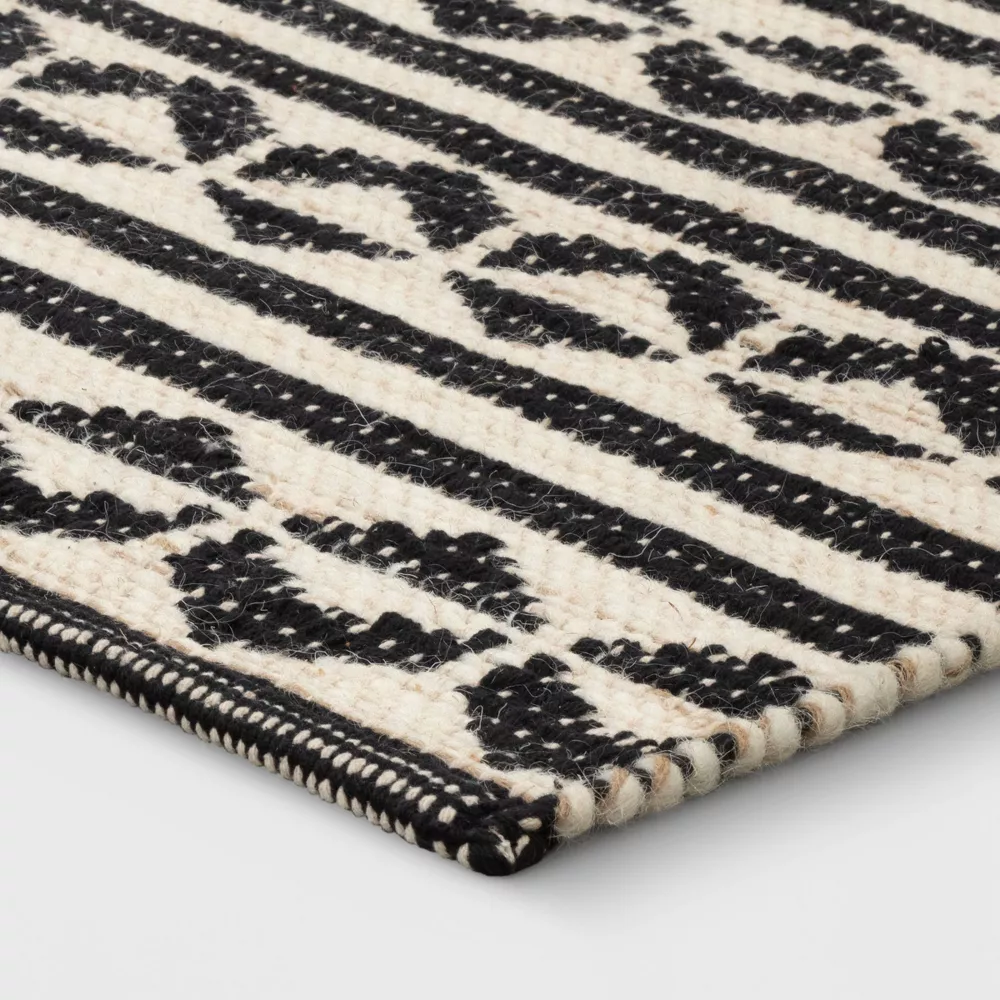 Geometric Woven Accent Rug Black - 2'6"x4' - Image 3