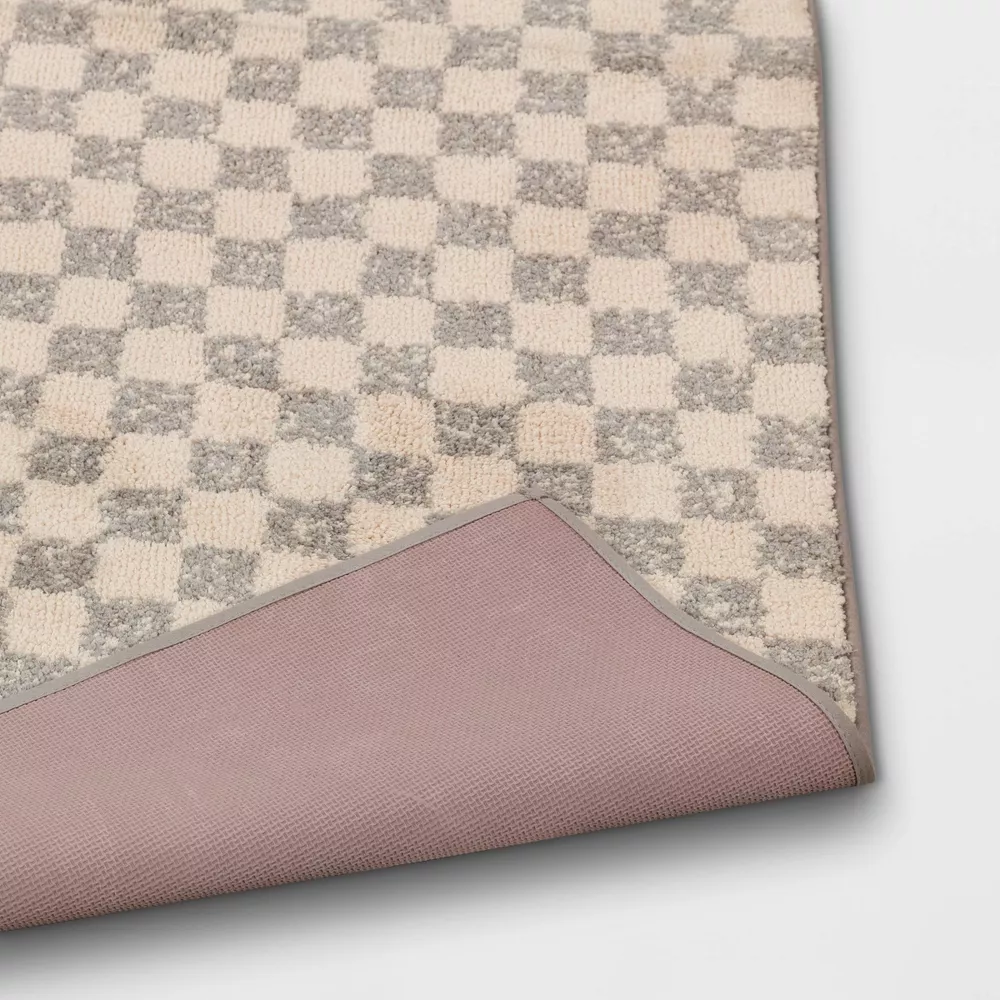 Washable Checkerboard Plush Accent Rug 2'6"x4' - Image 3
