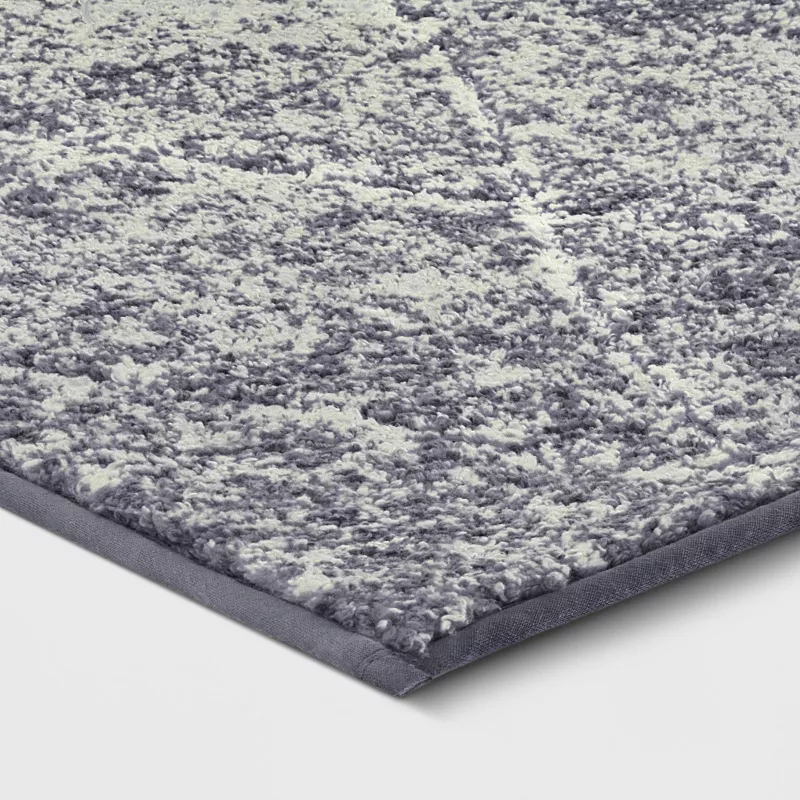 Washable Criss Cross Easy Care Accent Rug Gray/Ivory 2'6"x4' - Image 3