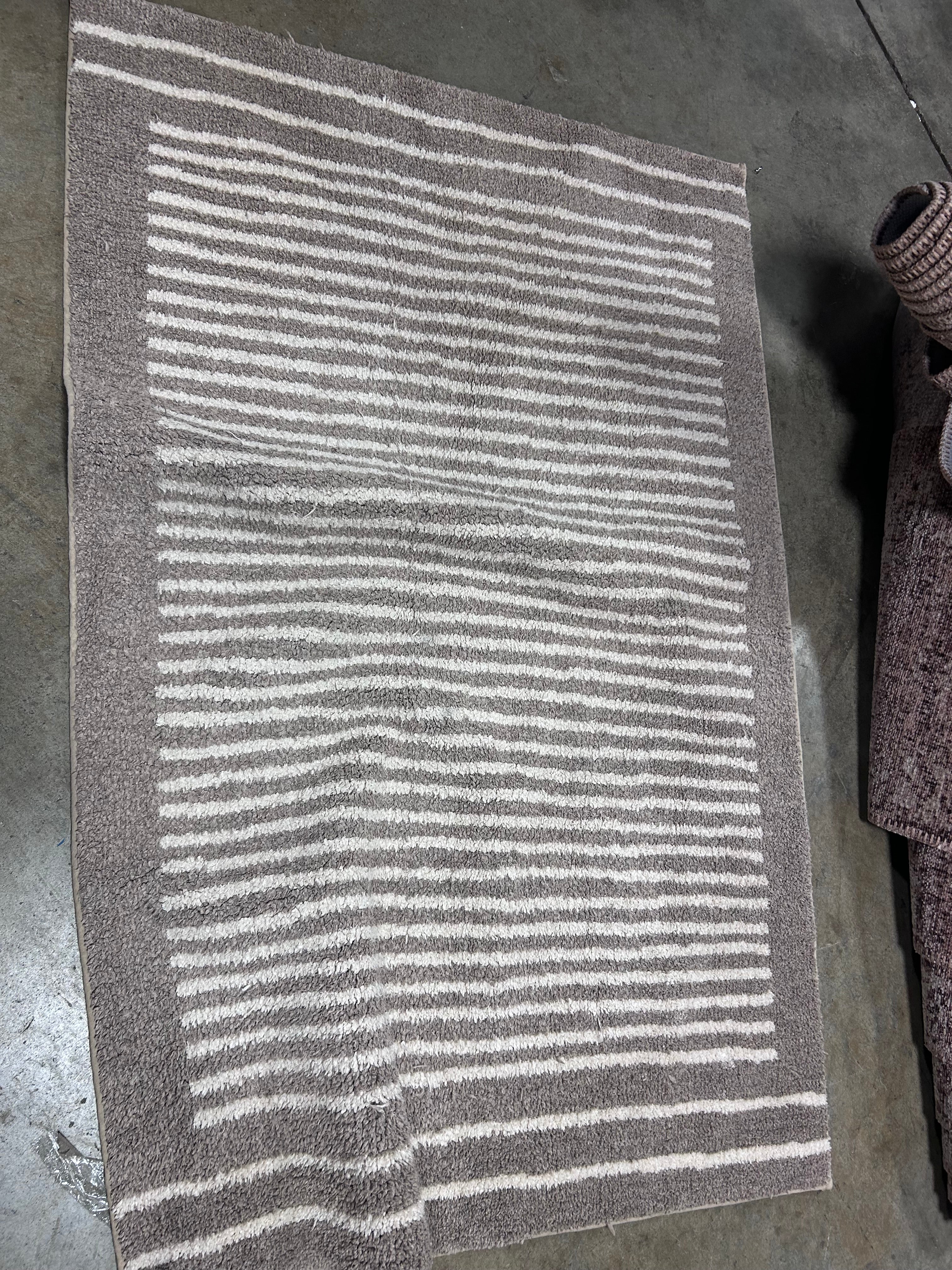 Washable Knitted Stripe Accent Rug Tan 2'x4' - Image 5