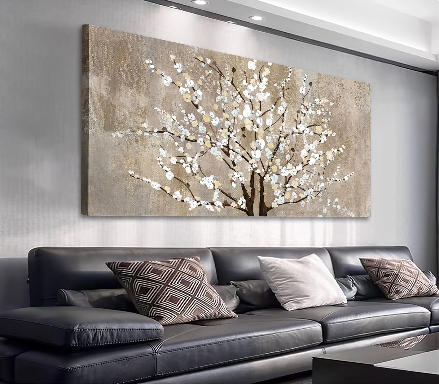 29"x58" Plum Blossom Flowers Canvas Wall Art SHOWROOM ITEM