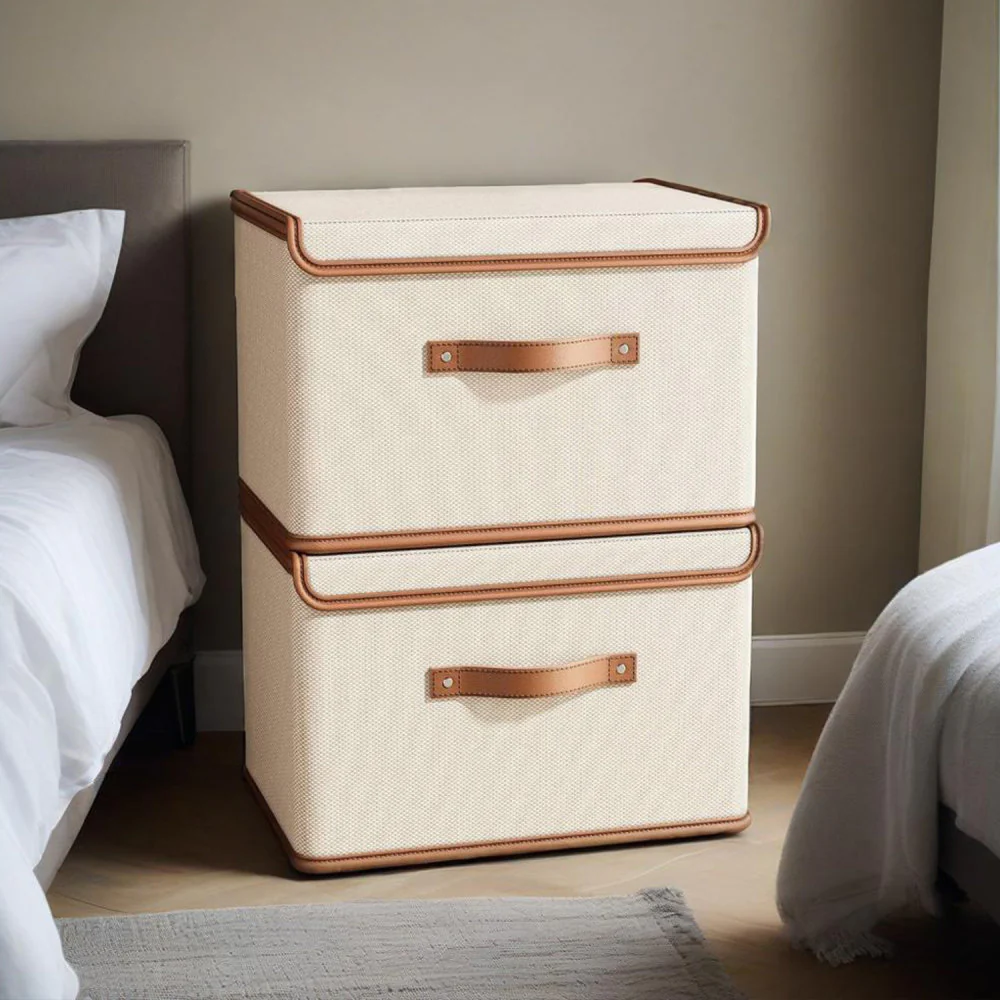 1-Piece Large Closet Organizer Foldable Storage Bins Lids and Handles