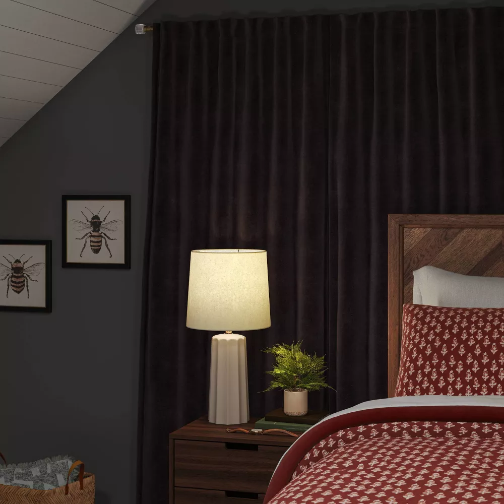 2pk Blackout Velvet Curtain Panels Black, - Image 4