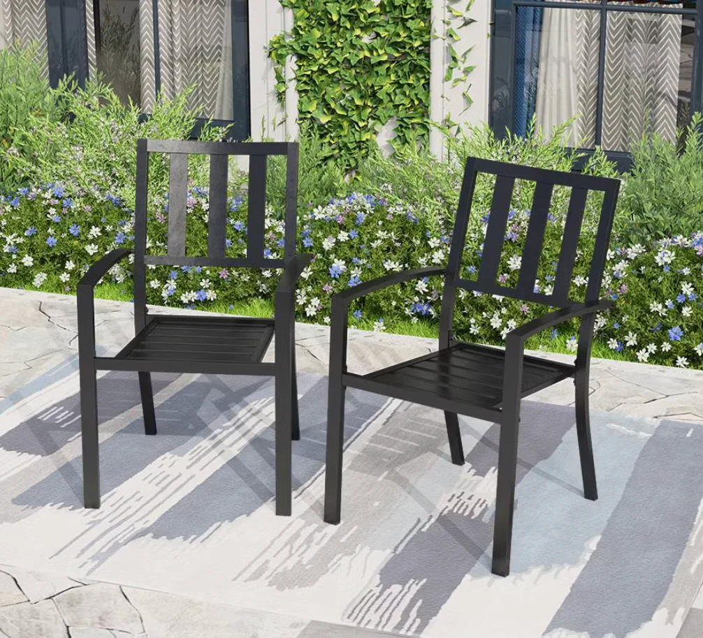 2pk Outdoor Stackable Bistro Chairs SHOWROOM ITEM