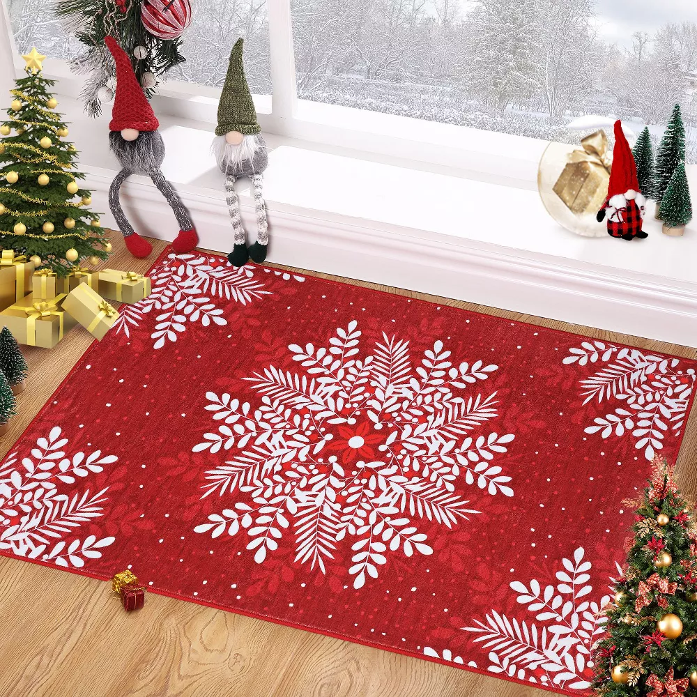 2x3 Christmas Snowflakes Living Room Rug - Image 5