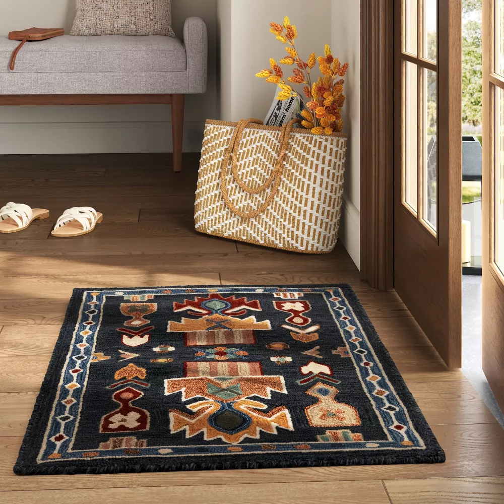 Global Wool Accent Rug Blue 2'x3' - Image 2