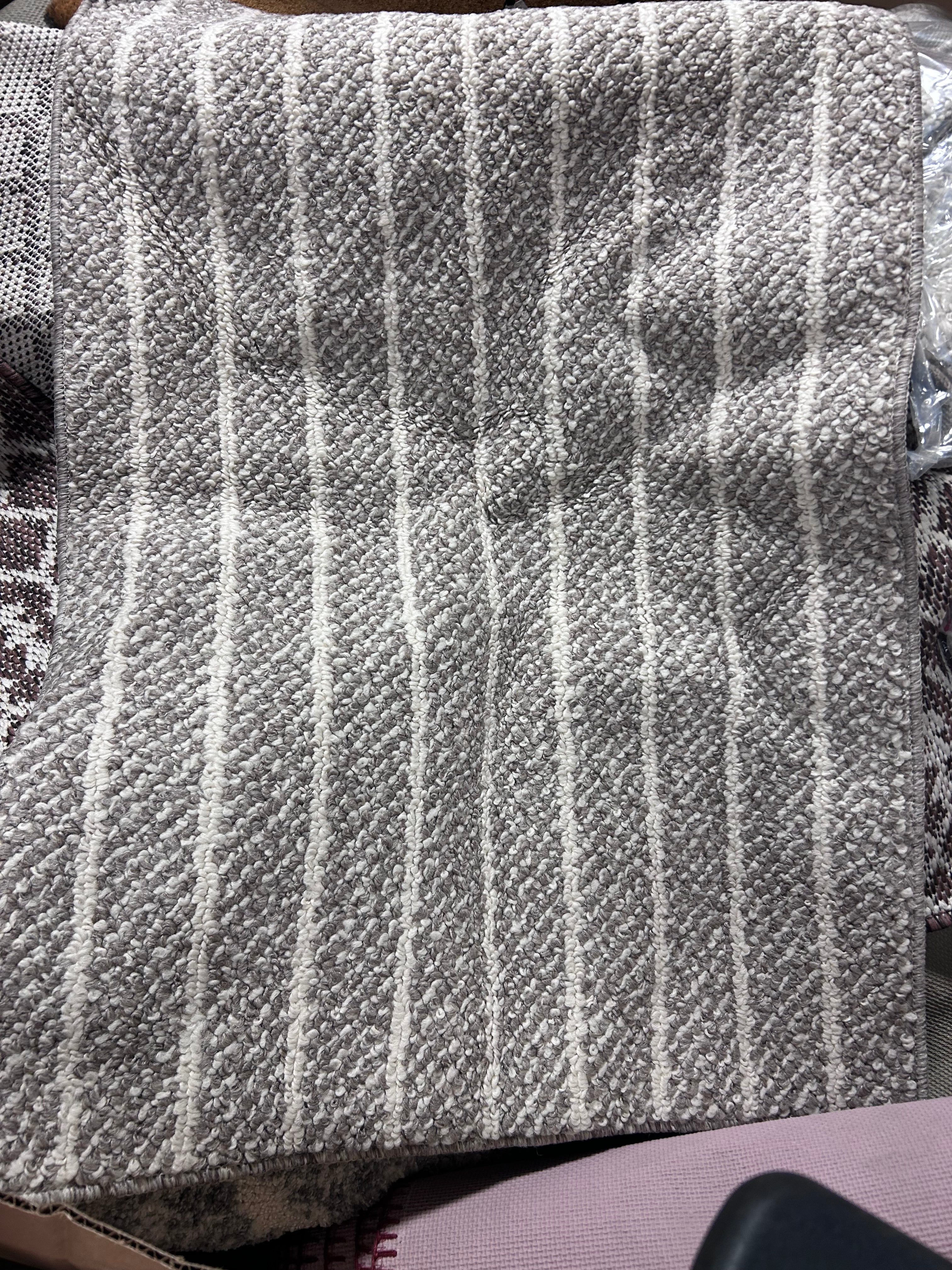 Washable Striped Accent Rug Heathered Gray/Brown Almond 2'x3' - Image 5