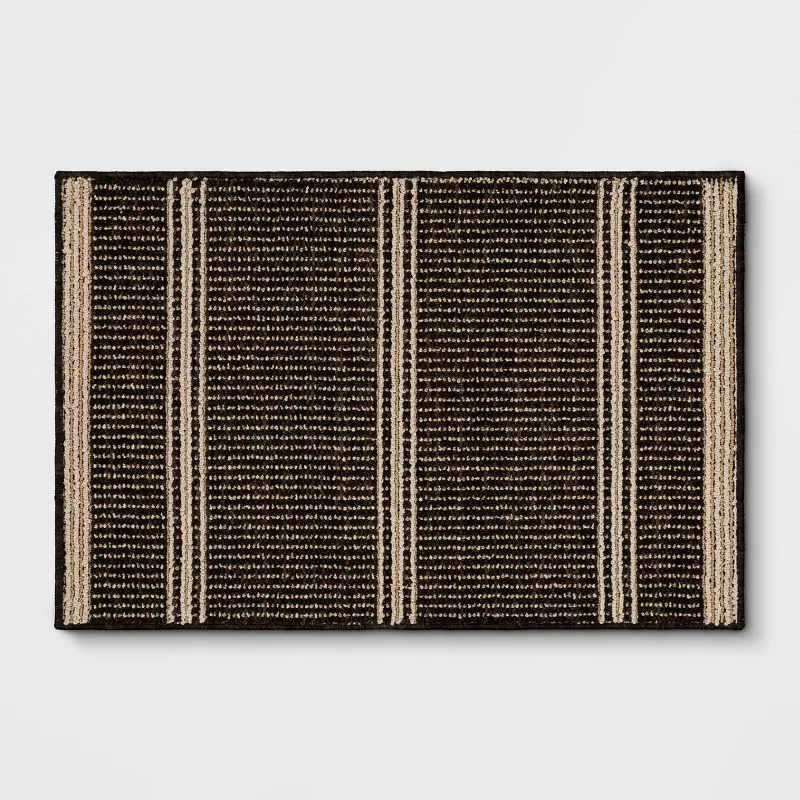 Washable Tufted Accent Rug Dark Brown 2'x3'