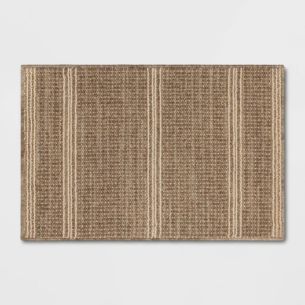 Washable Tufted Accent Rug Light Brown 2'x3'