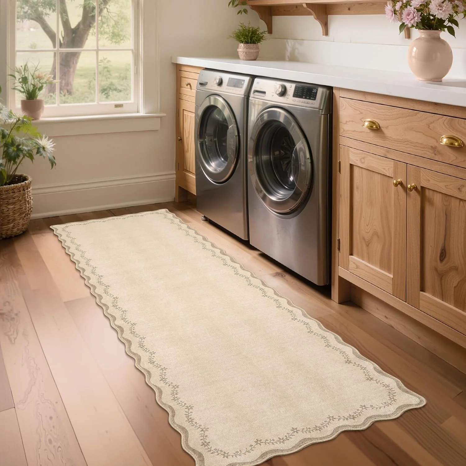 Scalloped Washable Runner Rug 2x6 - Image 5