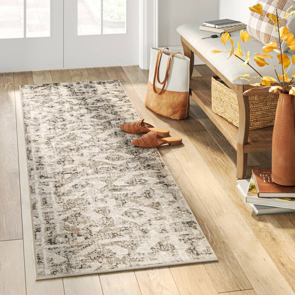 2'x7' Eliot Geo Runner Rug Tan/Beige/Gray - Image 4