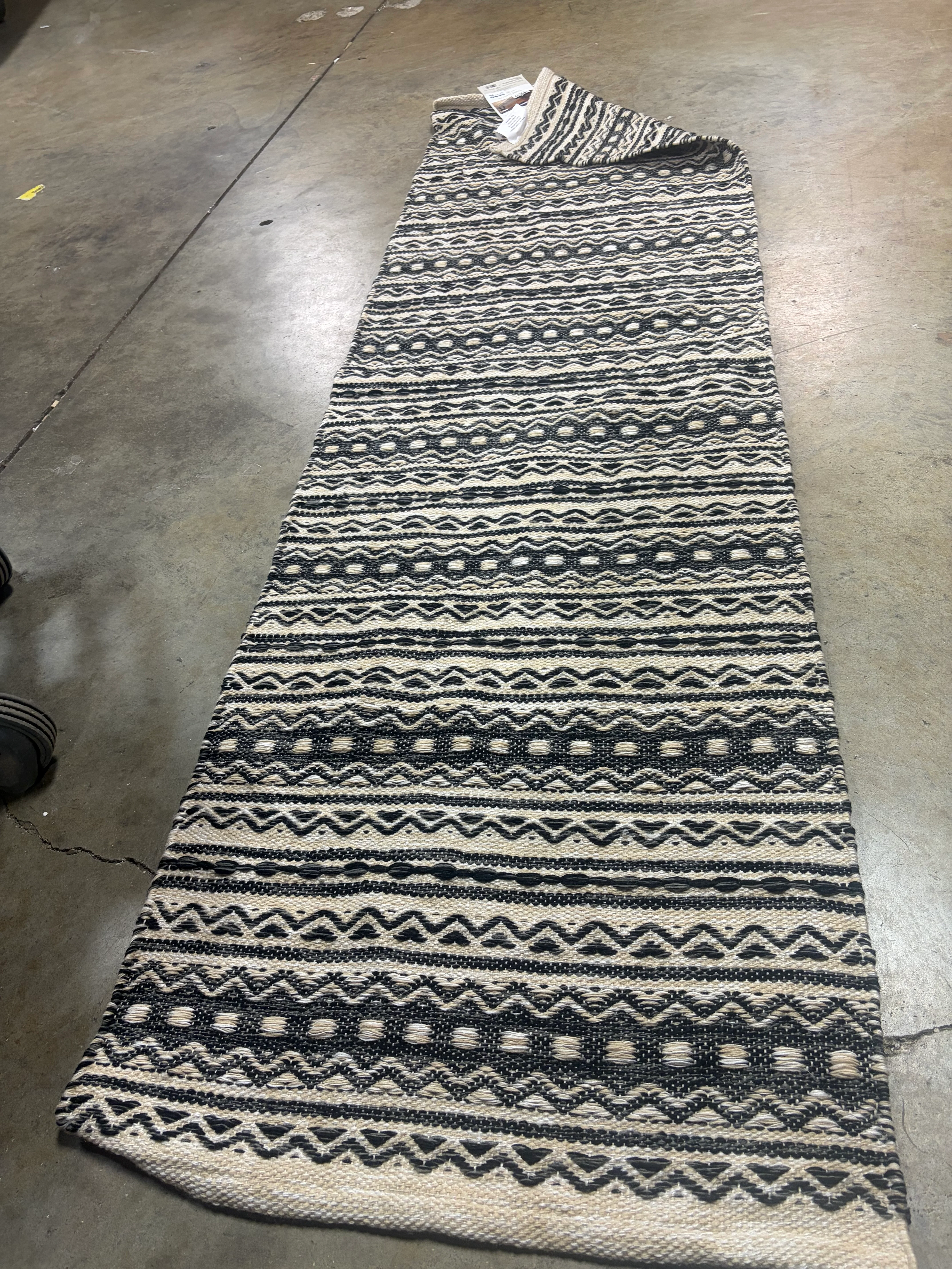 Washable Norwalk Stripe Runner Rug Black/White 2'x7' - Image 5