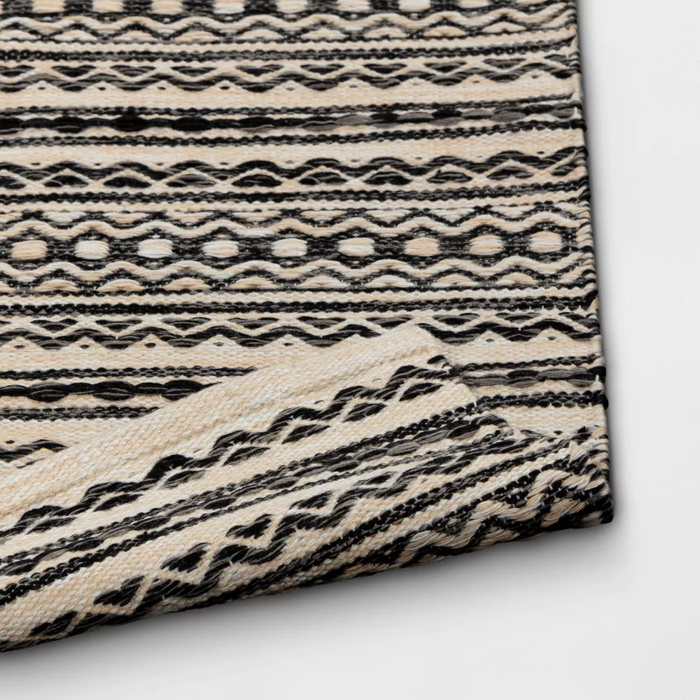 Washable Norwalk Stripe Runner Rug Black/White 2'x7' - Image 2