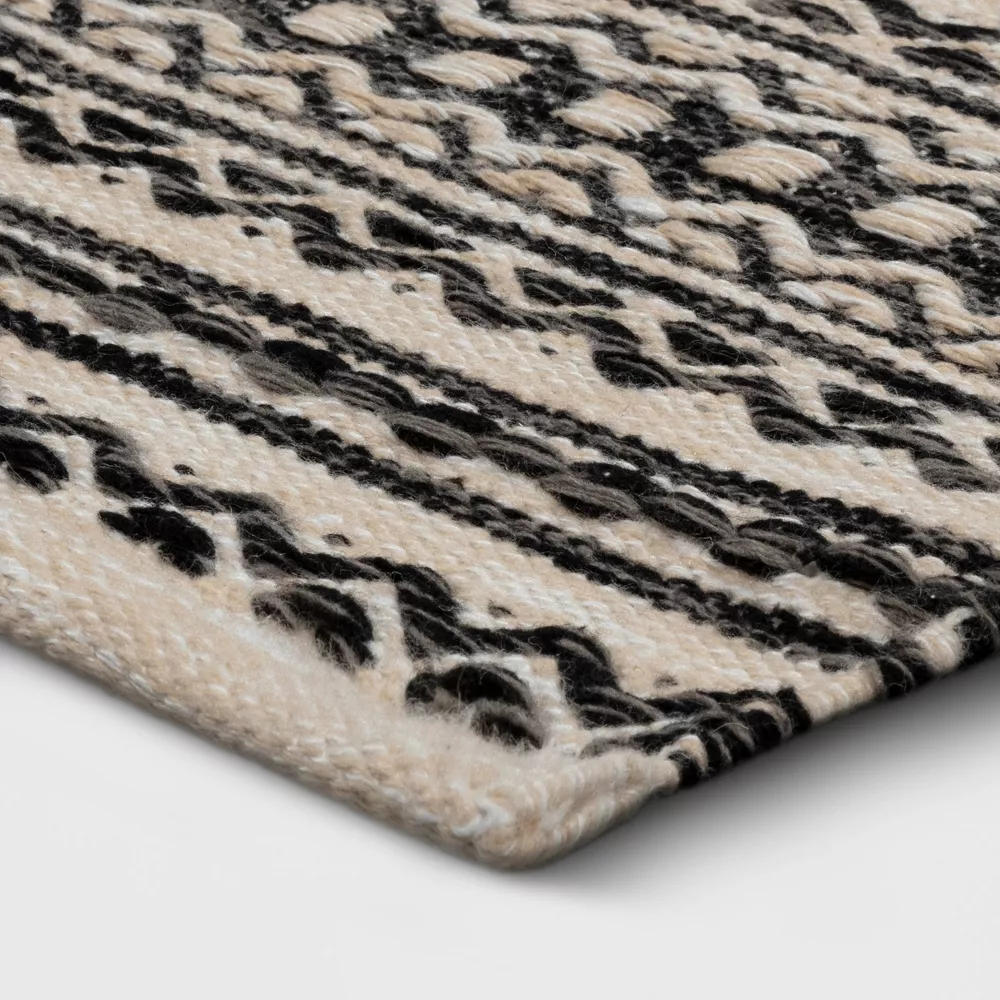 Washable Norwalk Stripe Runner Rug Black/White 2'x7' - Image 3