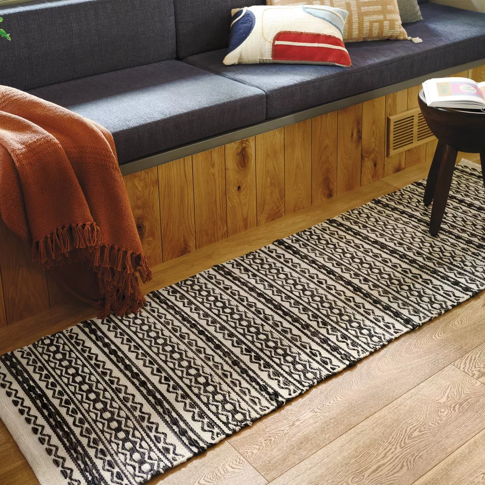 Washable Norwalk Stripe Runner Rug Black/White 2'x7' - Image 4