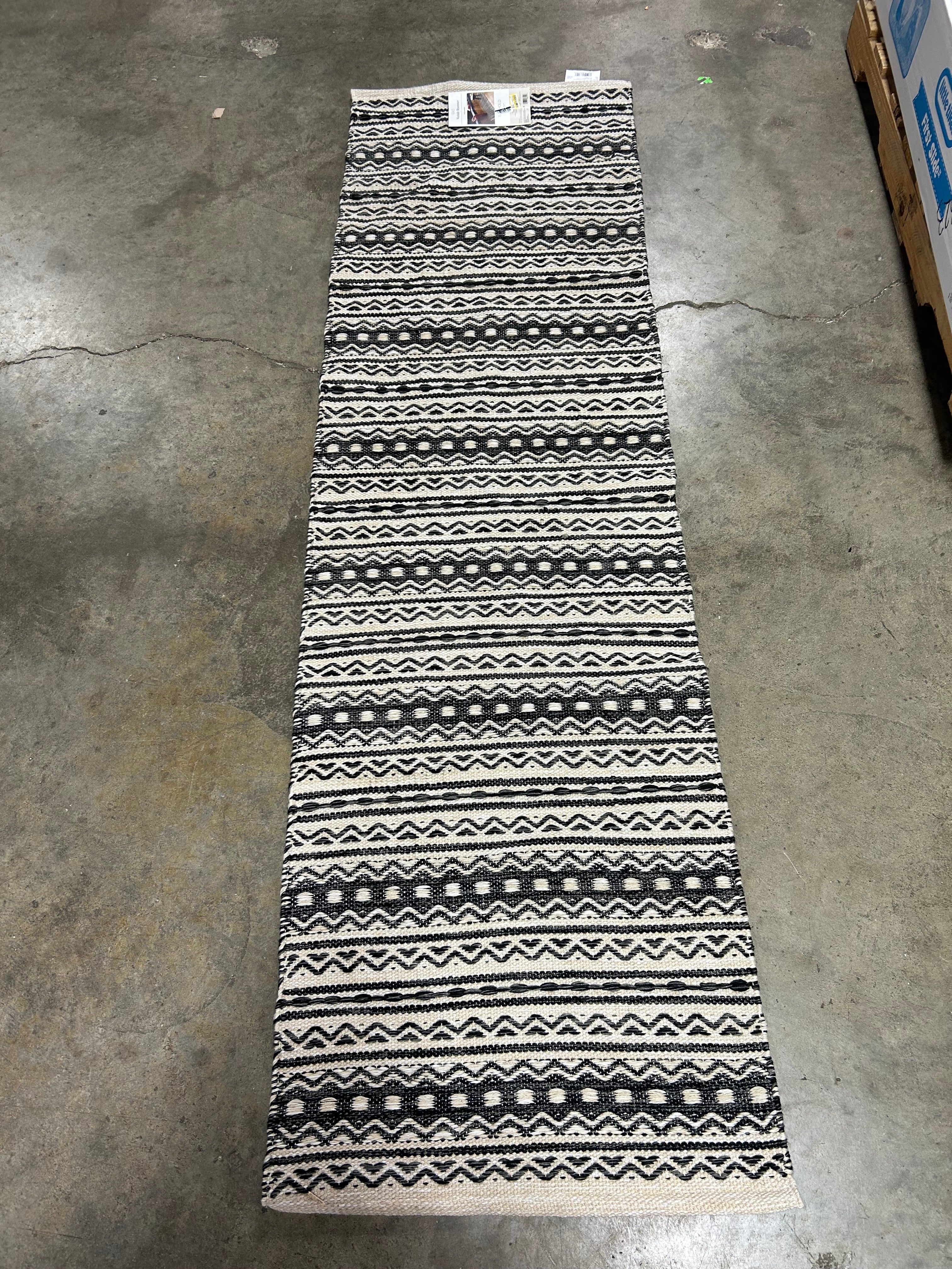 Washable Norwalk Stripe Runner Rug Black/White 2'x7' - Image 4
