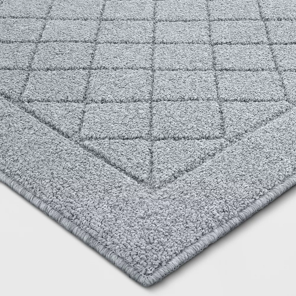 Washable Runner Diamond Clarkson Tufted & Hooked Rug Gray 2'X7' - Image 3