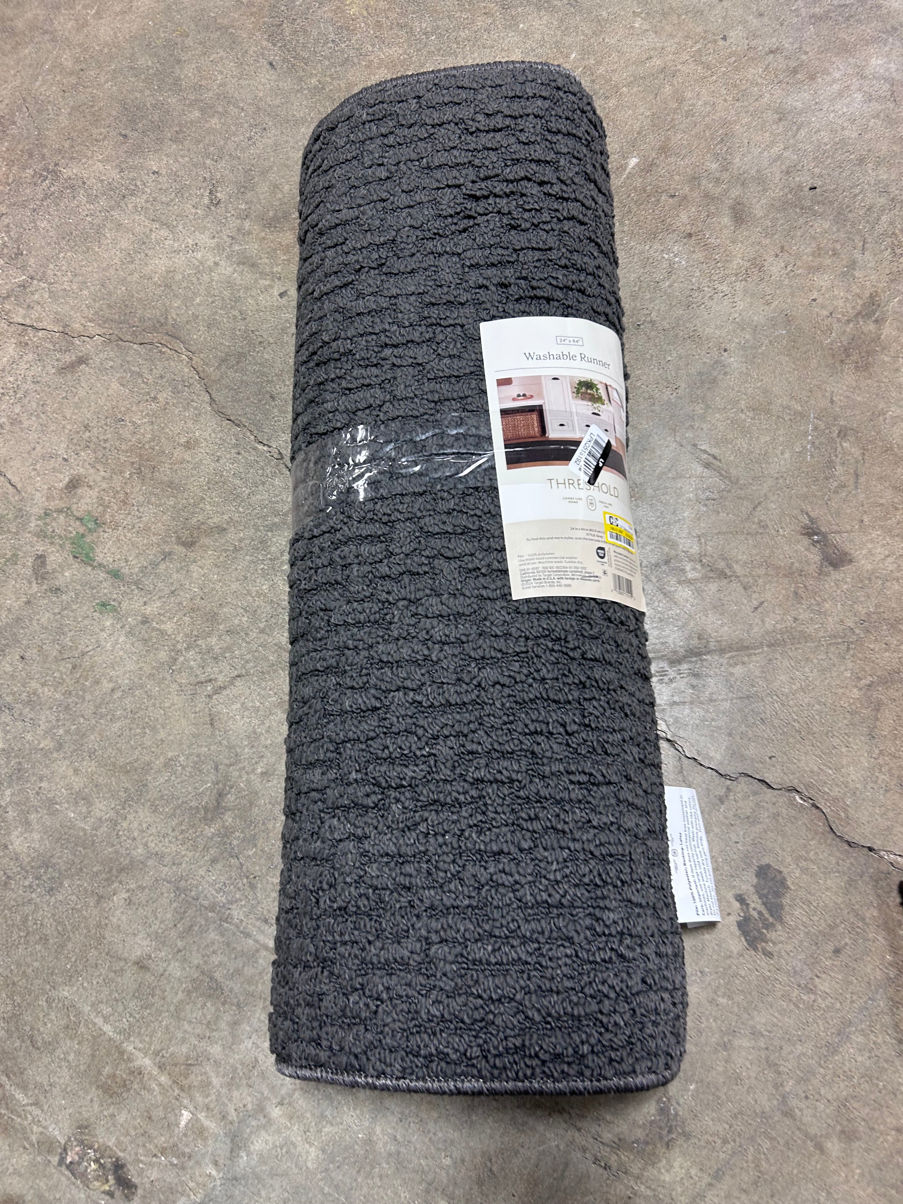 Washable Solid Machine Tufted Runner Rug Gray 2'x7' - Image 5