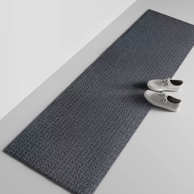 2'x7' Washable Solid Machine Tufted Runner Rug Gray - Image 2