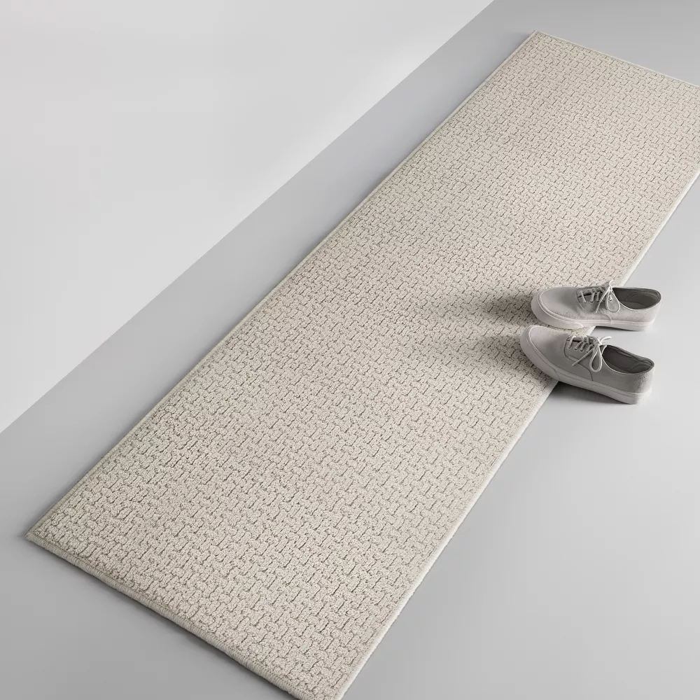 2'x7' Washable Solid Machine Tufted Runner Rug Tan - Image 3