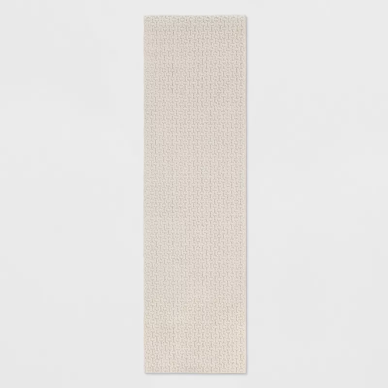Washable Solid Machine Tufted Runner Rug Tan -2'x7'