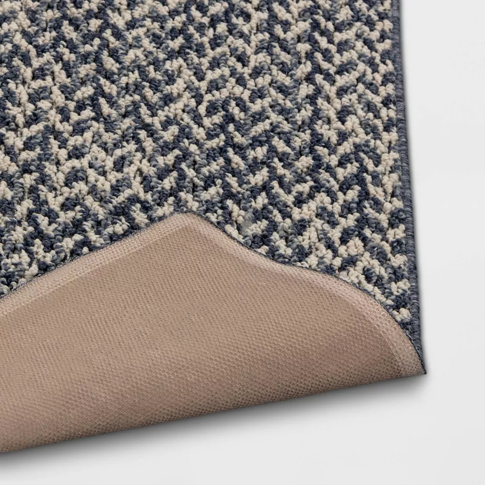 Washable Weave Herringbone Runner Rug Indigo 2'x7' - Image 2