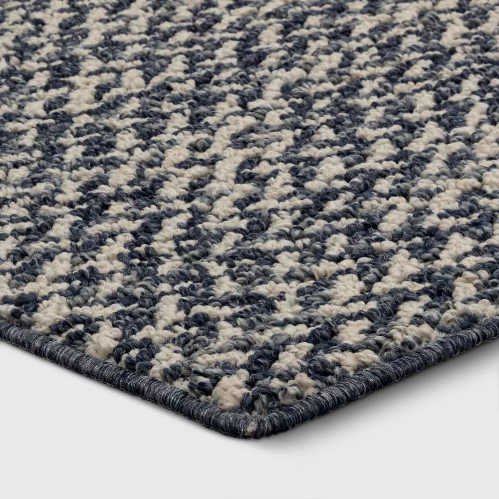 Washable Weave Herringbone Runner Rug Indigo 2'x7' - Image 3