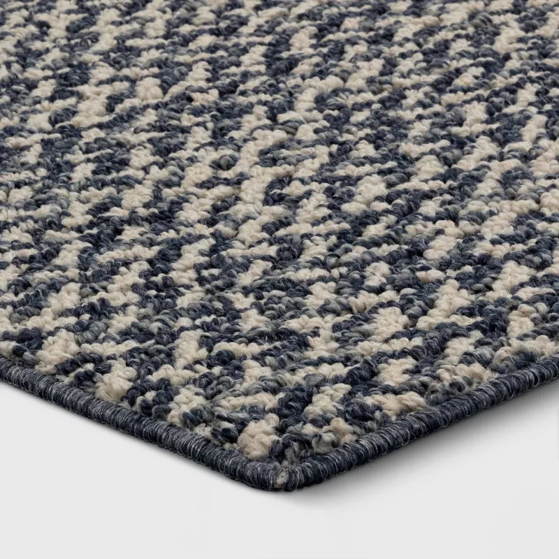 Washable Weave Herringbone Runner Rug Indigo 2'x7' - Image 3