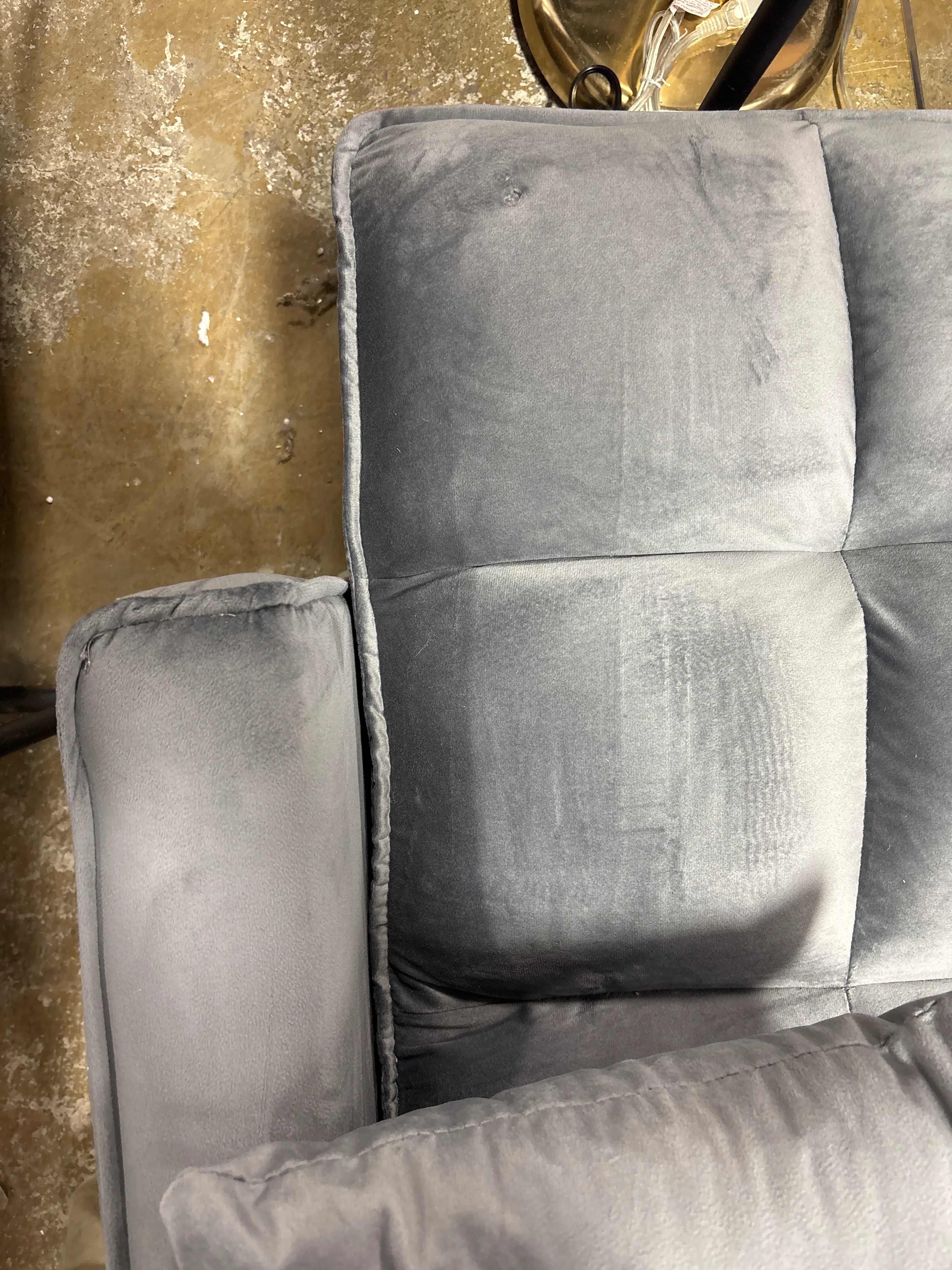 3-in-1 Convertible Sofa Bed Grey Velvet SHOWROOM ITEM - Image 5