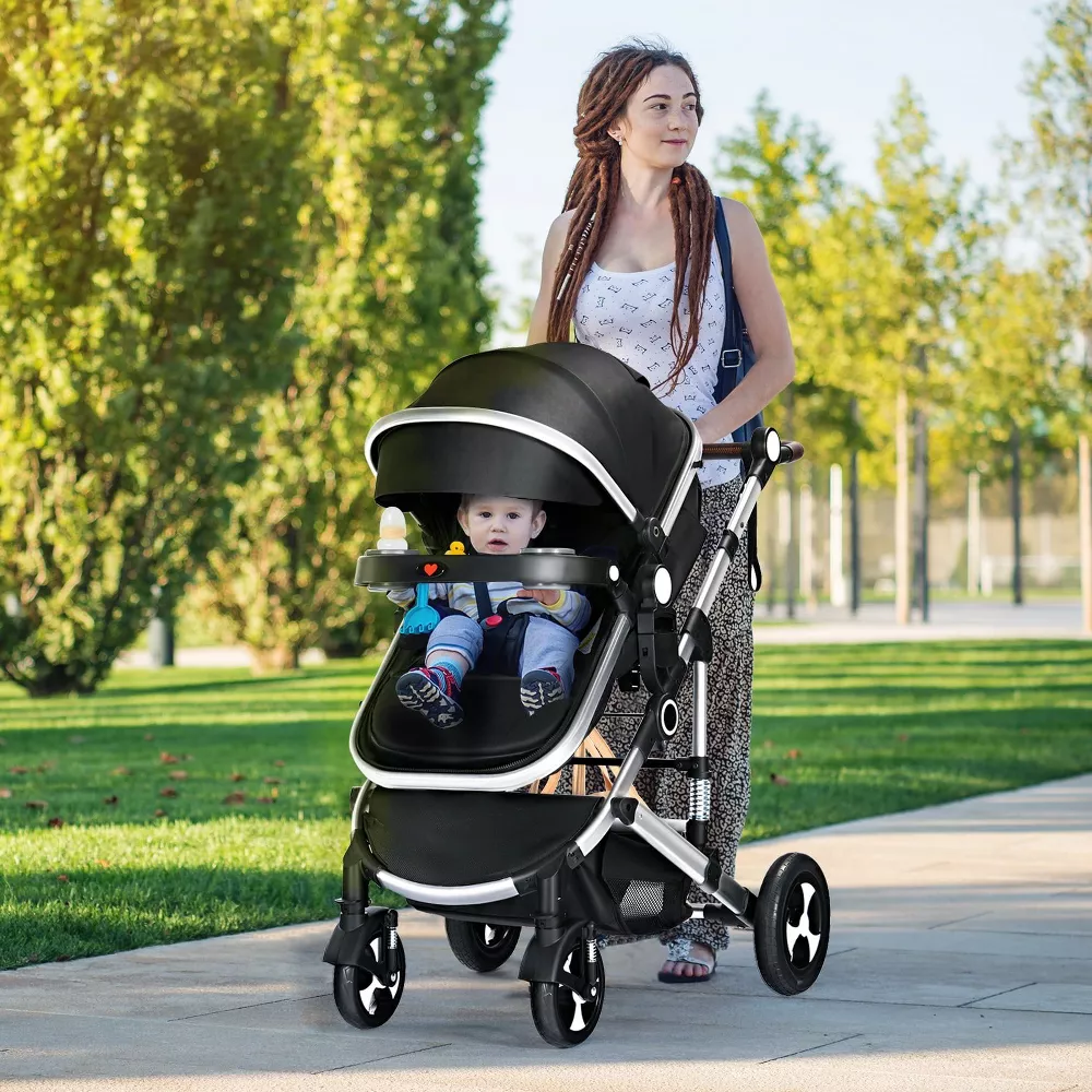 3-in-1 Reversible Baby Stroller with Newborn Pram Conversion - Image 5