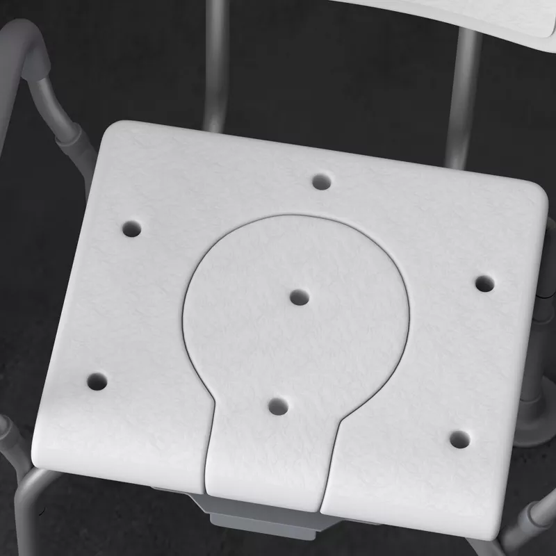 3-in-1 Shower Chair with Back and Arms, Raised Toilet Seat - Image 5