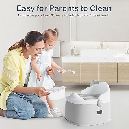 3-in-1 Toddler Potty Training Toilet & Detachable Training Seat & Sturdy Step Stool - Image 2