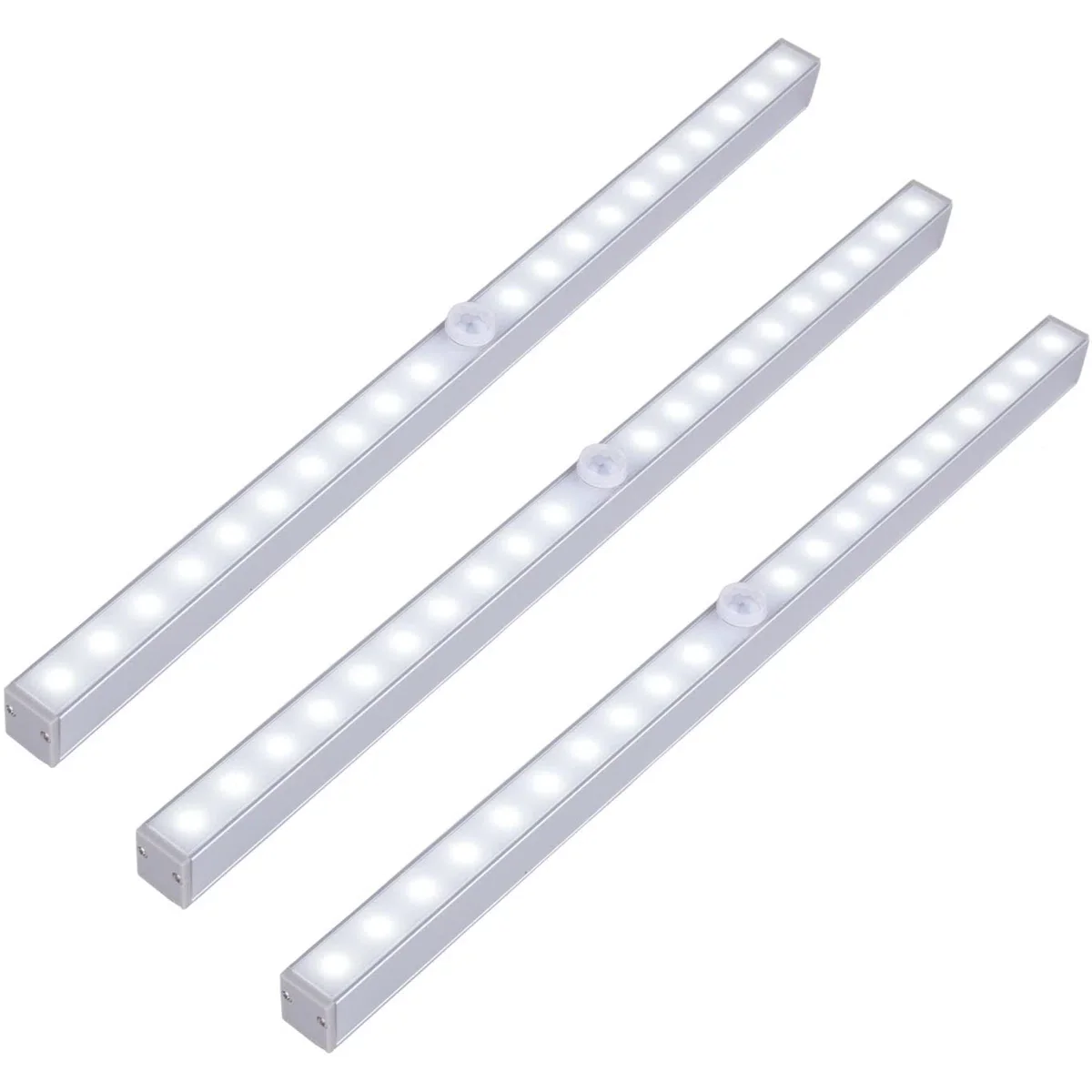 3-Pack Wireless Battery-Operated Under Cabinet Light Bar with Motion Sensor