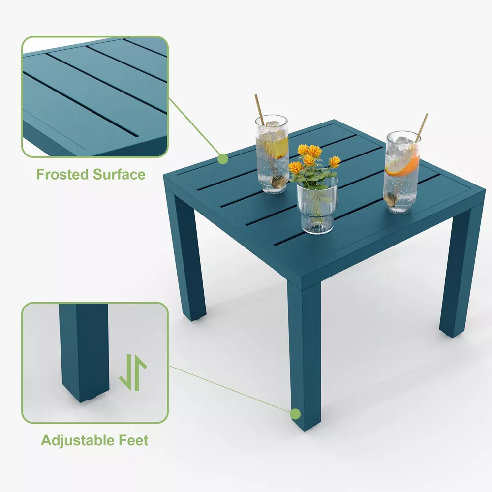 3 Piece Carved Back Design Outdoor Bistro Patio Table and Chairs - Image 3