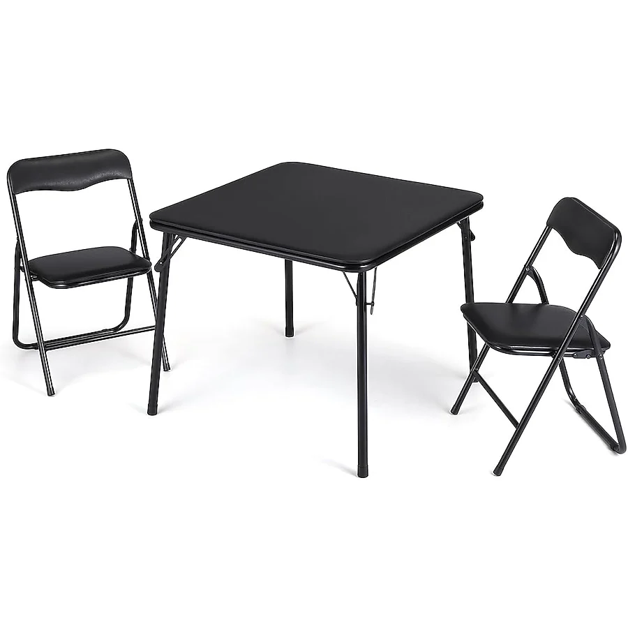 3-Piece Folding Card Table and Chair Set- Upholstered Activity Set