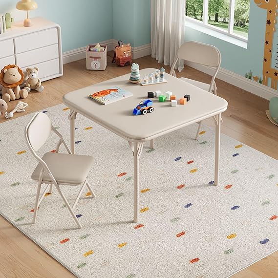 3 Piece Folding Kids Table and Chairs Set