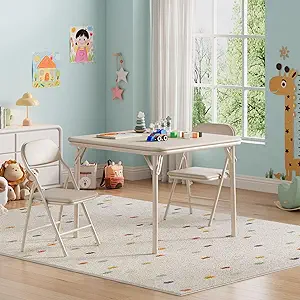 3 Piece Folding Kids Table and Chairs Set - Image 2
