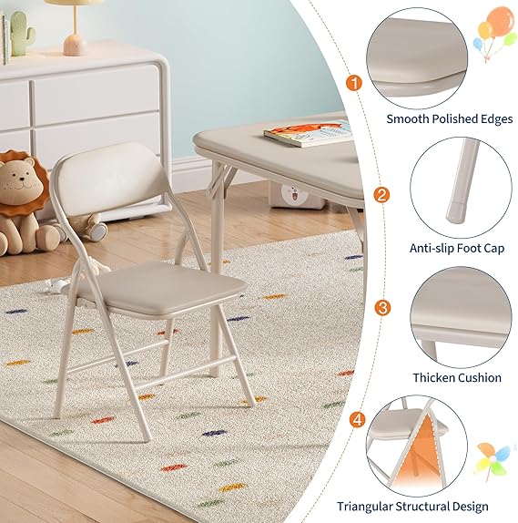 3 Piece Folding Kids Table and Chairs Set - Image 3