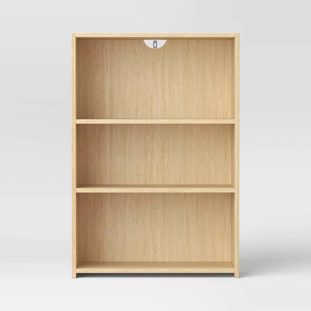 3 Shelf Bookcase Natural Wood, - Image 3