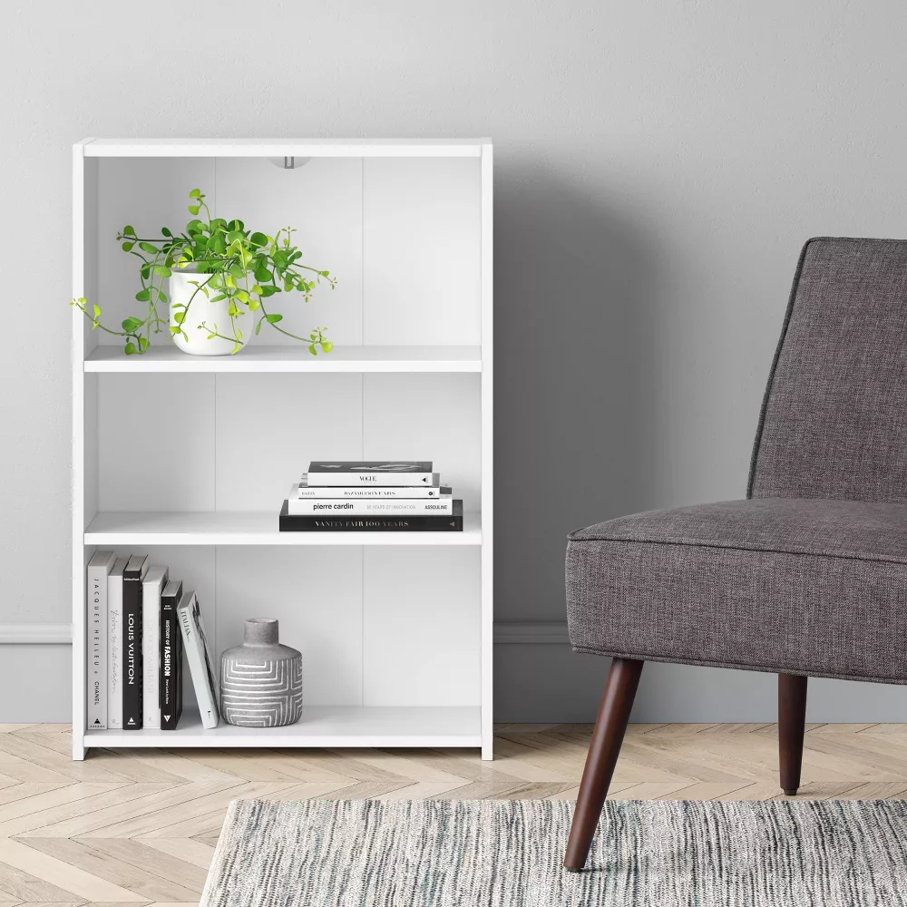 Room Essentials 3 Shelf Bookcase White - Image 3