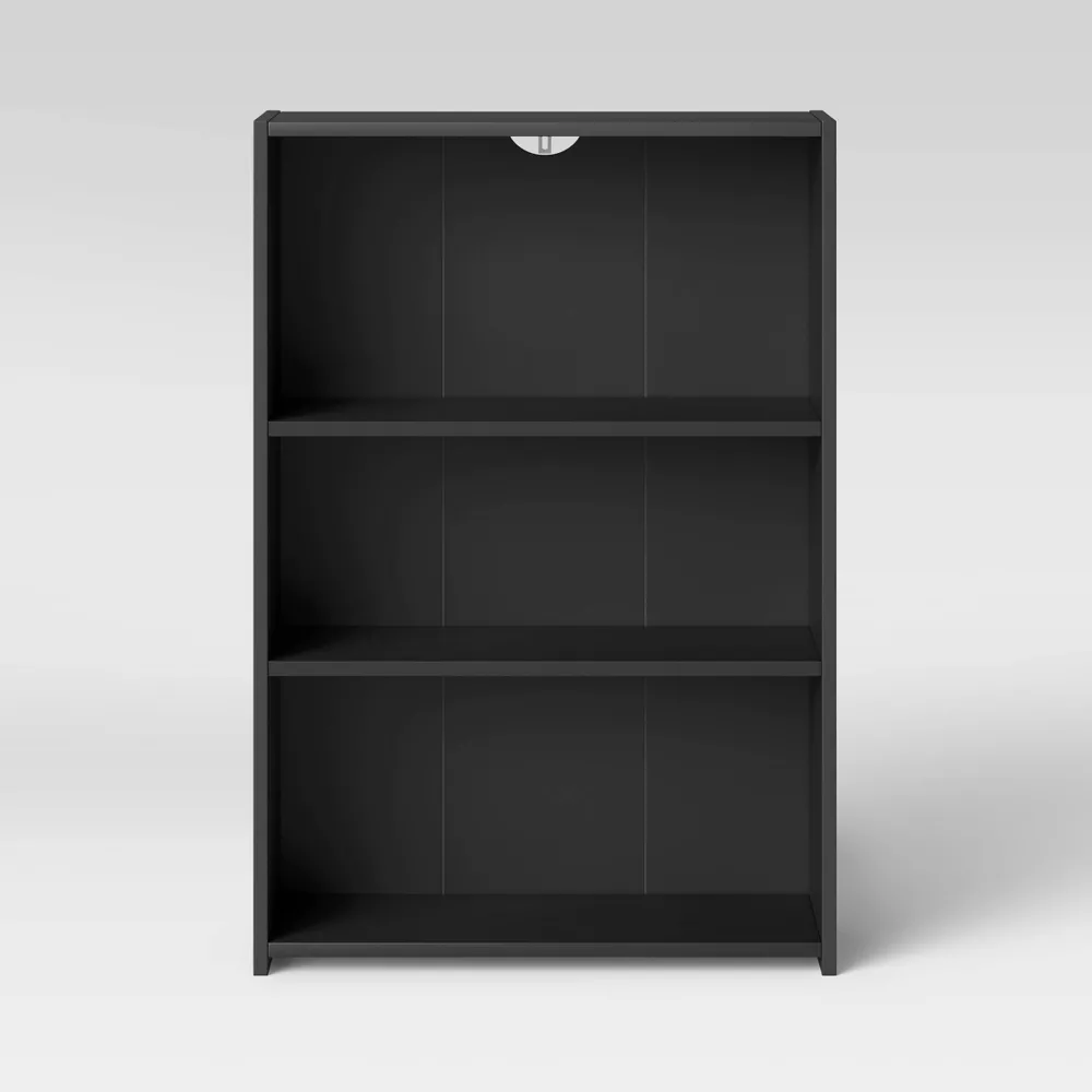 3 Shelf Dorm Bookcase Black