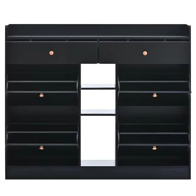 3 Tier 20 pair Black MDF Shoe Cabinet