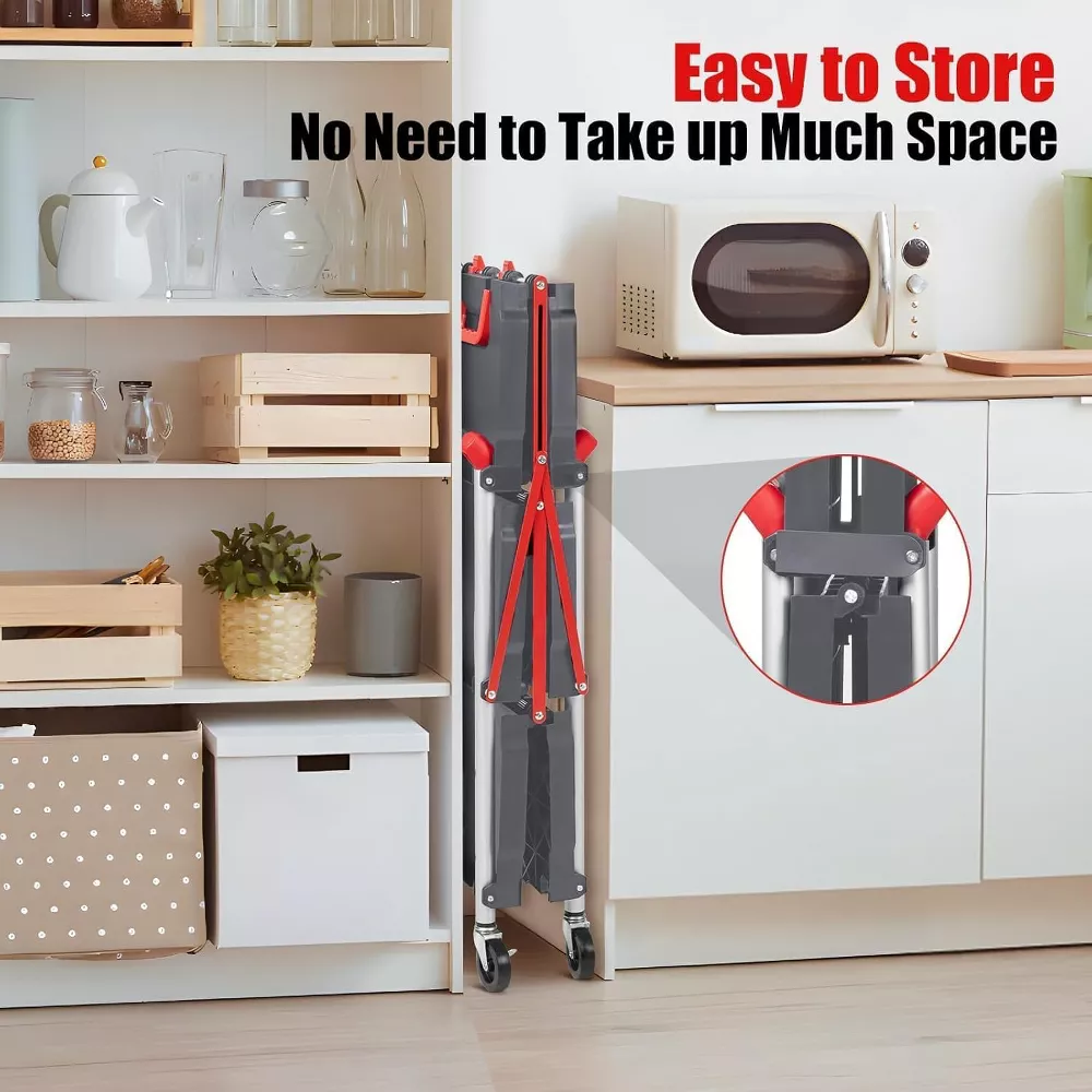 3-Tier Portable Folding Service Cart - Image 5