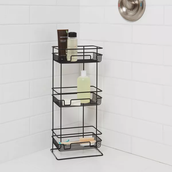 3 Tier Round Wire Shower Storage Tower - Image 4