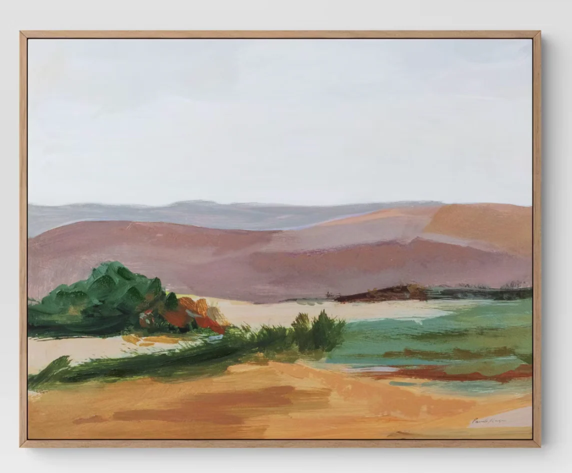 30" x 24" Landscape Framed Canvas Natural - Threshold™ SHOWROOM ITEM